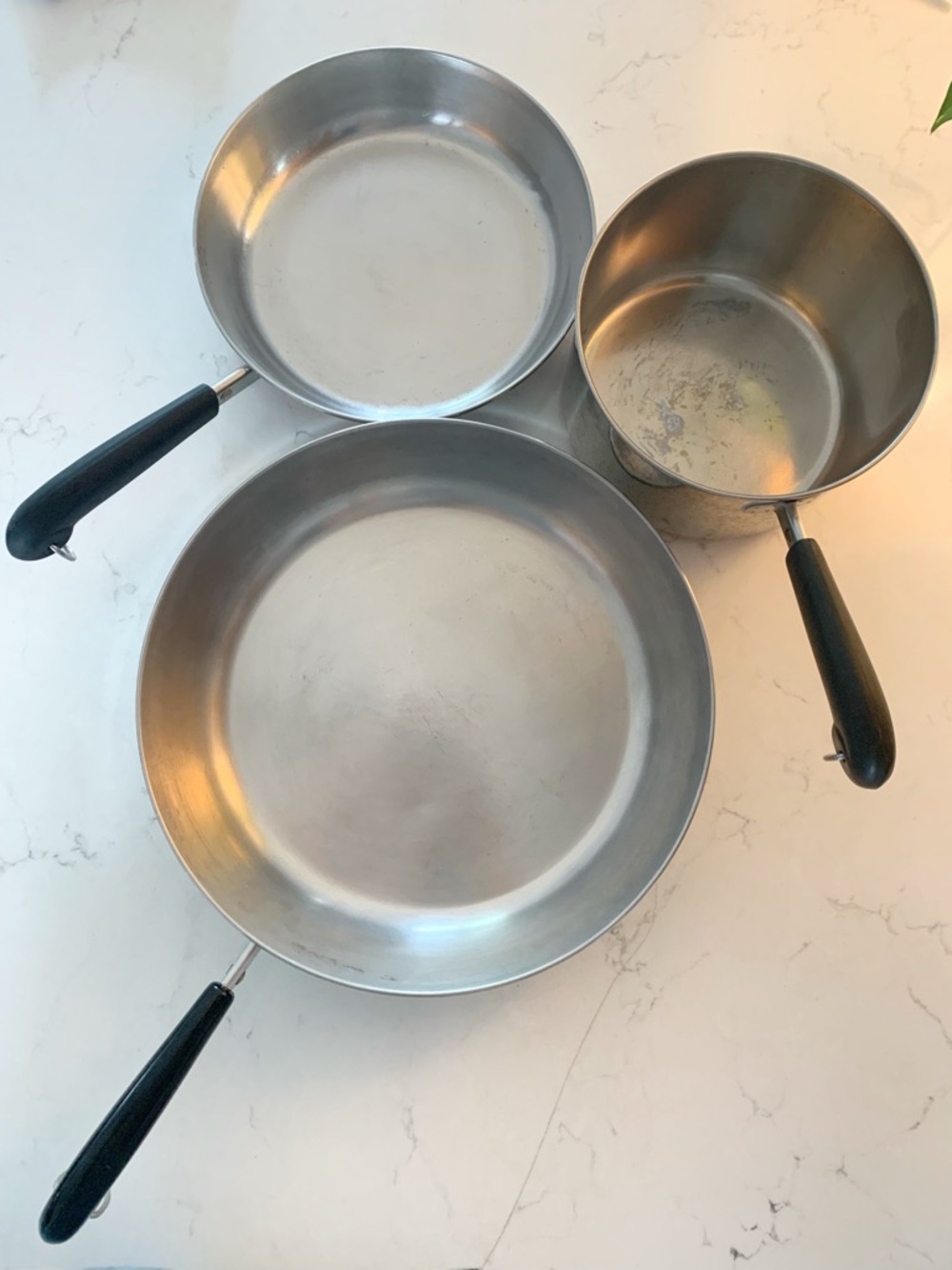 Vintage Revere Copper Clad Stainless Steel Pan and Pot Set (3-Piece) - Picture 2 of 5